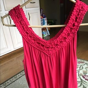 Hot pink cropped tank top