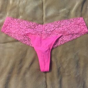 Hot pink lace VS thong