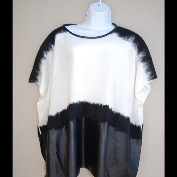 Chico's NWOT Faux leather Poncho size 1