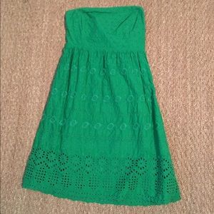 Green eyelet dress