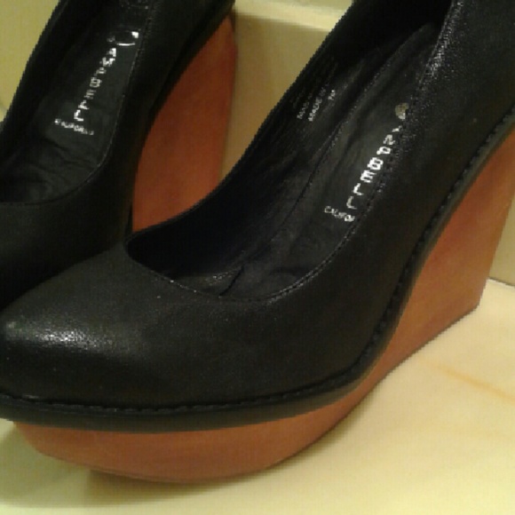 Jeffrey Campbell wooden leather wedge