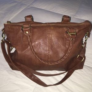 Camel cross-body purse