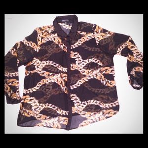 Sheer chain link blouse