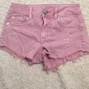 American Eagle maroon size 0 jean shorts