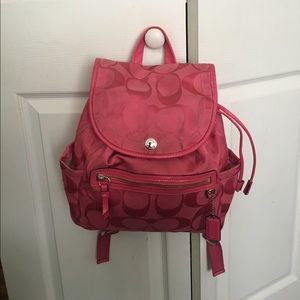Coach Pink Canvas Backpack