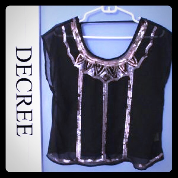 Sheer black sequin top