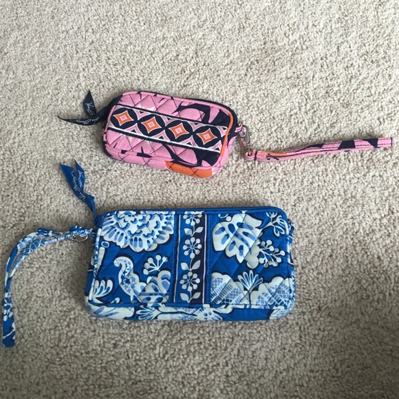 Vera Bradley Wristlet (Blue) and IPod Holder- Pink