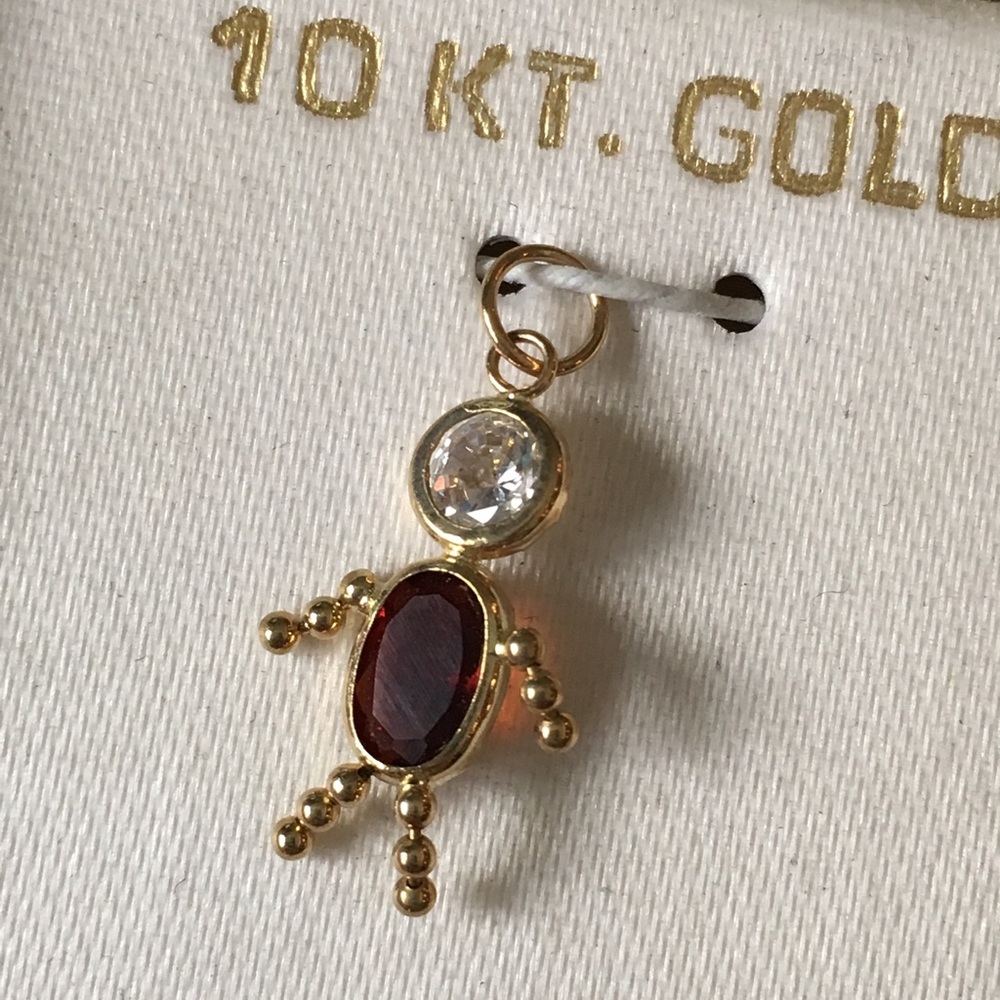 Birthstone Babies Boy Charm January 10K Gold New - Picture 3 of 6