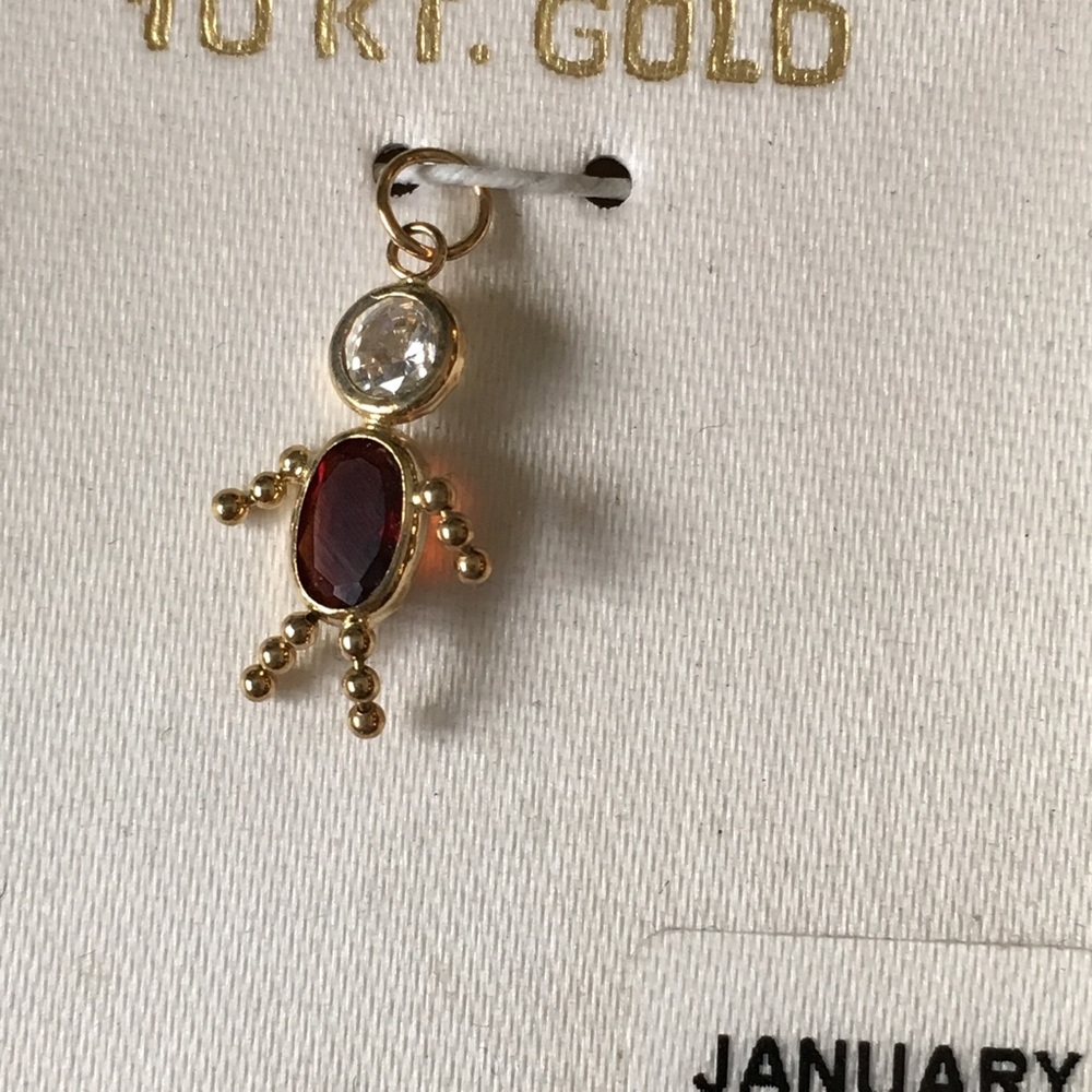 Birthstone Babies Boy Charm January 10K Gold New - Picture 4 of 6