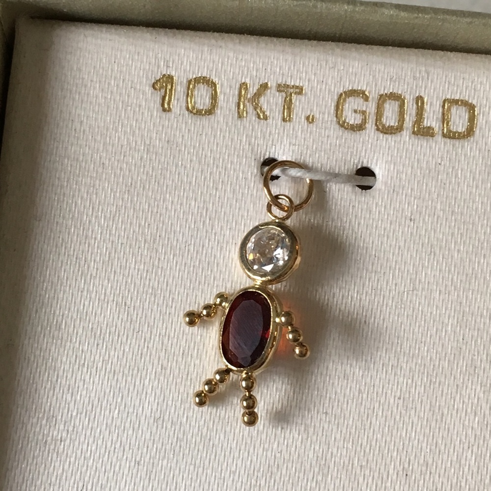 Birthstone Babies Boy Charm January 10K Gold New - Picture 5 of 6