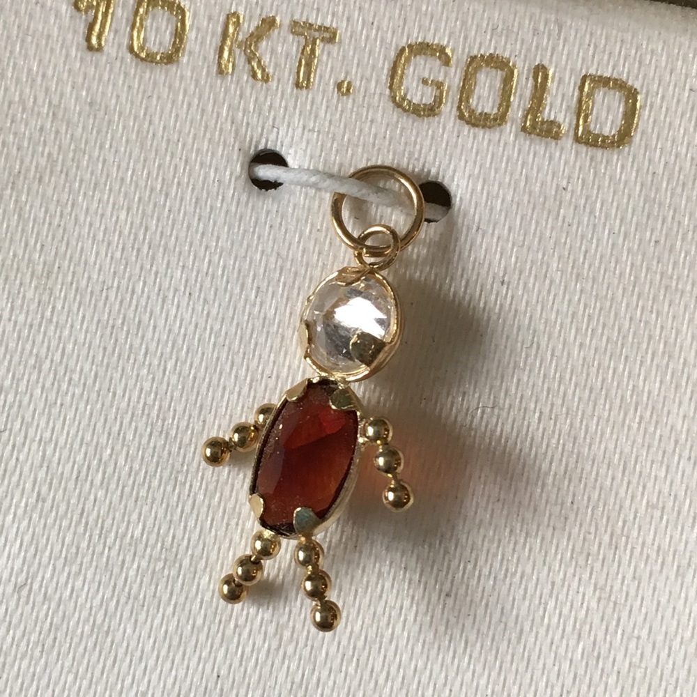 Birthstone Babies Boy Charm January 10K Gold New - Picture 6 of 6
