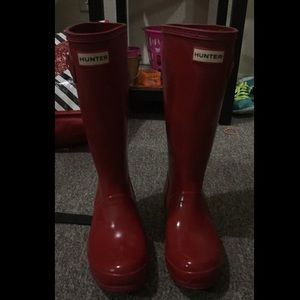 RED hunter boots
