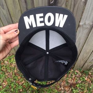Vegan leather MEOW SnapBack cap hat osfa