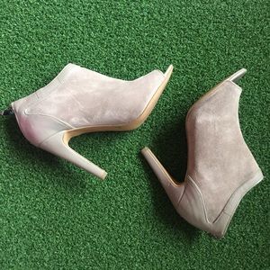 Grey suede bootie ankle boots