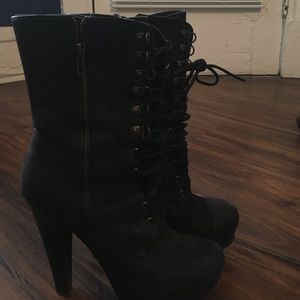 Steve Madden High Heeled Platform Combat Boots