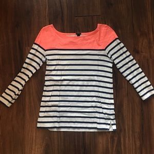 J.Crew Striped Boat Neck Shirt