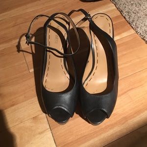 Black/brown platform shoes