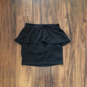 Sparkle and Fade Black Cotton Peplum Skirt