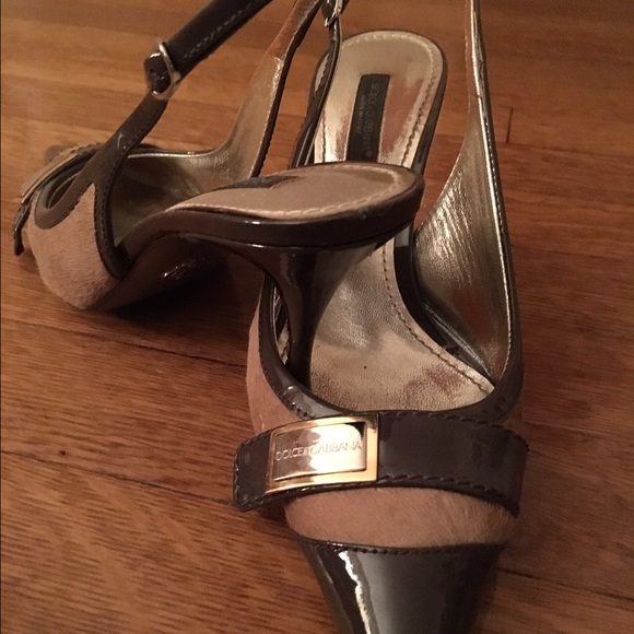 D&g hair and leather sling back pumps. Worn twice