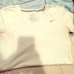 Nike white V neck