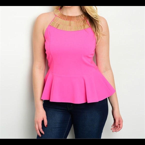 Pink peplum top