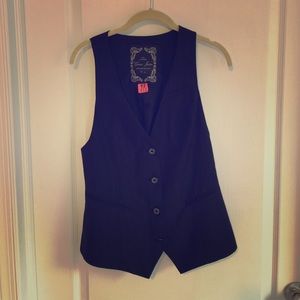 Guess black pinstripe vest