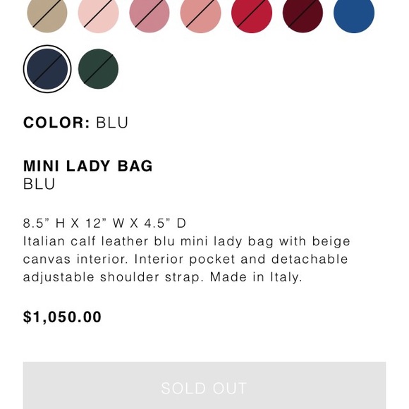 SOLD Mansur Gavriel Mini Lady Bag in Blu Calf - Picture 4 of 4