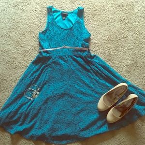 Fit and Flare Dress. Lane Bryant size 16 Teal