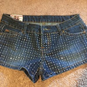 1st kiss Jean shorts with sequins