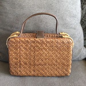 Vintage Box-Style Woven Handbag