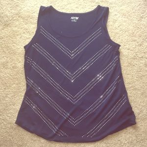 Navy blue embellished tank. Final price!