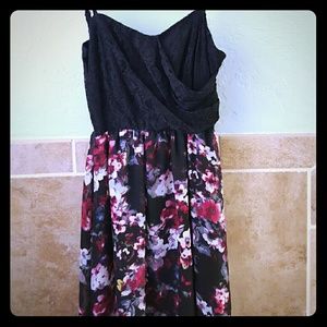 Black and floral dress.