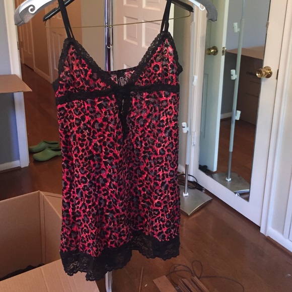 Red leopard lingerie