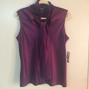 Nine West sleeveless blouse in plum