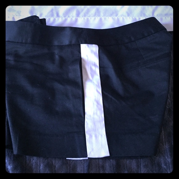 Black and white  tuxedo stripe shorts