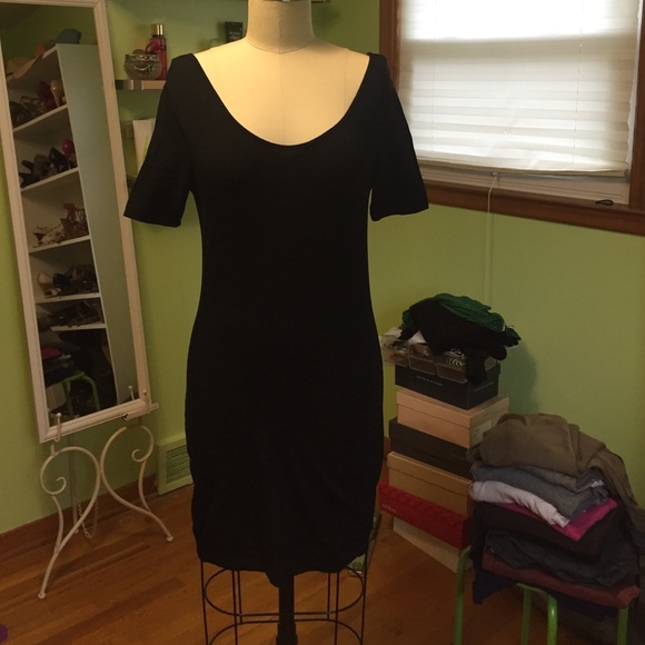 Black BodyCon scoop neck dress