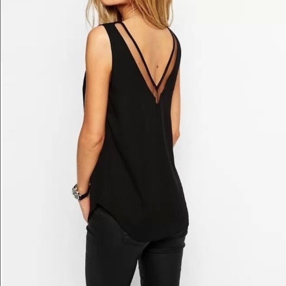 FLASH SALE 🎈 Black V-Neck Tank 🎈 - Picture 2 of 3