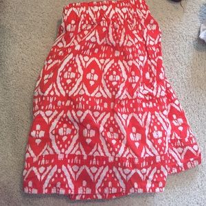 J. Crew Orange and White Skirt