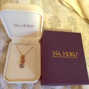 Na Hoku tri-gold plumeria diamond necklace