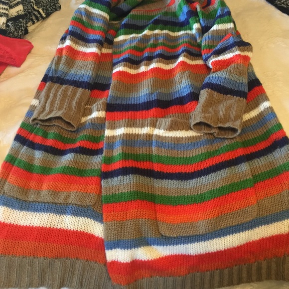 Sweater knee length cardigan