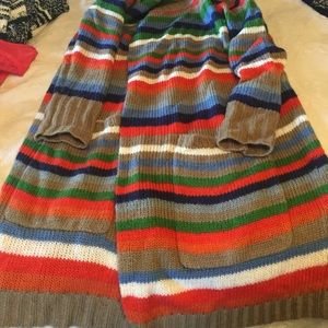 Sweater knee length cardigan