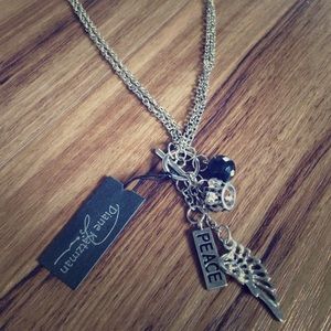 Silver Necklace with Black Accents