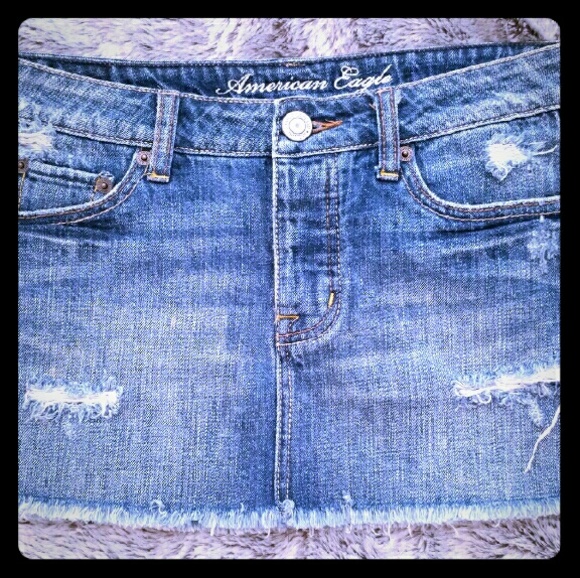 American Eagle Outfitters Dresses & Skirts - AEO Destressed Denim Skirt