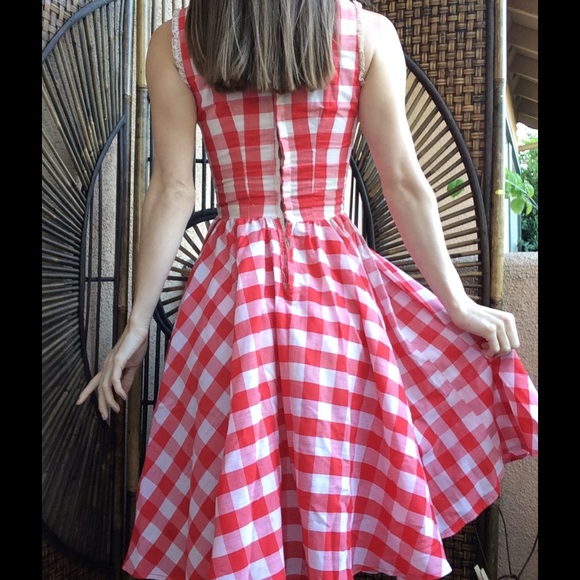 Vintage Handmade Picnic Cowgirl Lace 50's Dress - Picture 2 of 8