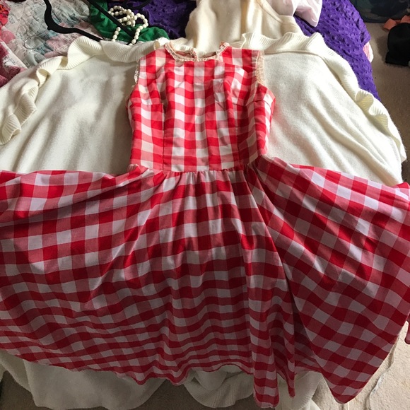 Vintage Handmade Picnic Cowgirl Lace 50's Dress - Picture 6 of 8