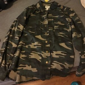 Camo jean jacket NWOT