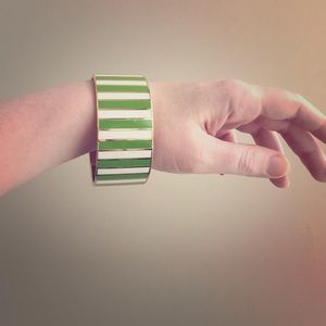 Kate Spade large striped bangle bracelet