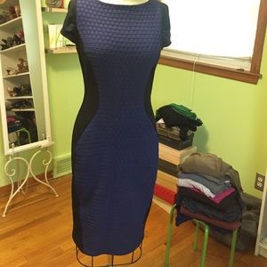Black and blue illusion dress