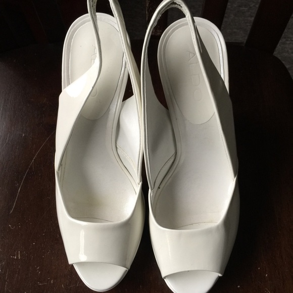 Aldo white slingbacks