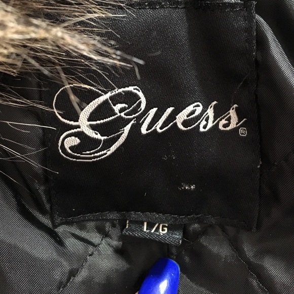 Guess Fur hooded button up jacket - Picture 2 of 4